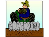 Farmer on a tractor with `Cultivate`